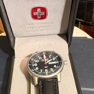 Wenger Black and Silver Watch